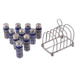 A Victorian six division toast rack, maker's mark H  A Victorian six division toast rack,   maker'
