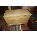 A pine and elm dough bin 95cm wide