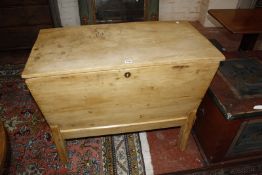 A pine and elm dough bin 95cm wide