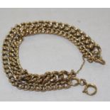 A 9ct gold double curb link bracelet, 12.2g approx.