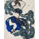 After Leon Bakst  Costume design for an Odalisque,  A dancing figure with extravagantly flowing