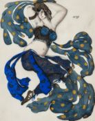 After Leon Bakst  Costume design for an Odalisque,  A dancing figure with extravagantly flowing