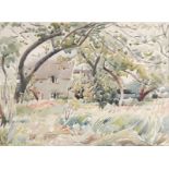 Claude Flight (1881-1955)  Woodland shelter  Watercolour  Signed lower left  35.5cm x 49.5cm