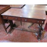 A Georgian two drawer mahogany side table 108cm wide