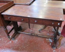 A Georgian two drawer mahogany side table 108cm wide