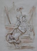 English School (Early 20th Century)  Clown;  Circus horse;  Children playing;  Watercolours  Two