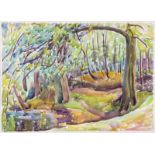 Claude Flight (1881-1955)  Woodland glade  Watercolour   35cm x 48cm