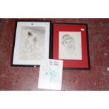 English School (Early 20th Century)  Two clown sketches  Pencil sketch, a pair  Signed Laura Knight