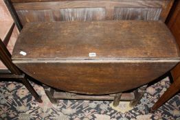 A small oak gateleg table, mid 18th century.