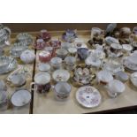 A quantity of assorted 19th Century and later teawares to include coffee cans, tea bowls etc,