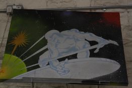 Nick Walker (Bristol, b.1969)  'Silver Surfer' no. 3/5  Spray on canvas  Pencilled to reverse
