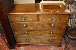 A Georgian mahogany chest of drawers two over three drawers.109cm wide x 53cm deep x 95cm high.