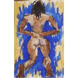 Attributed to Josef Herman (1911-2000)  Rear study of a woman  Watercolour and pencil  24cm x 15.2cm