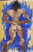 Attributed to Josef Herman (1911-2000)  Rear study of a woman  Watercolour and pencil  24cm x 15.2cm