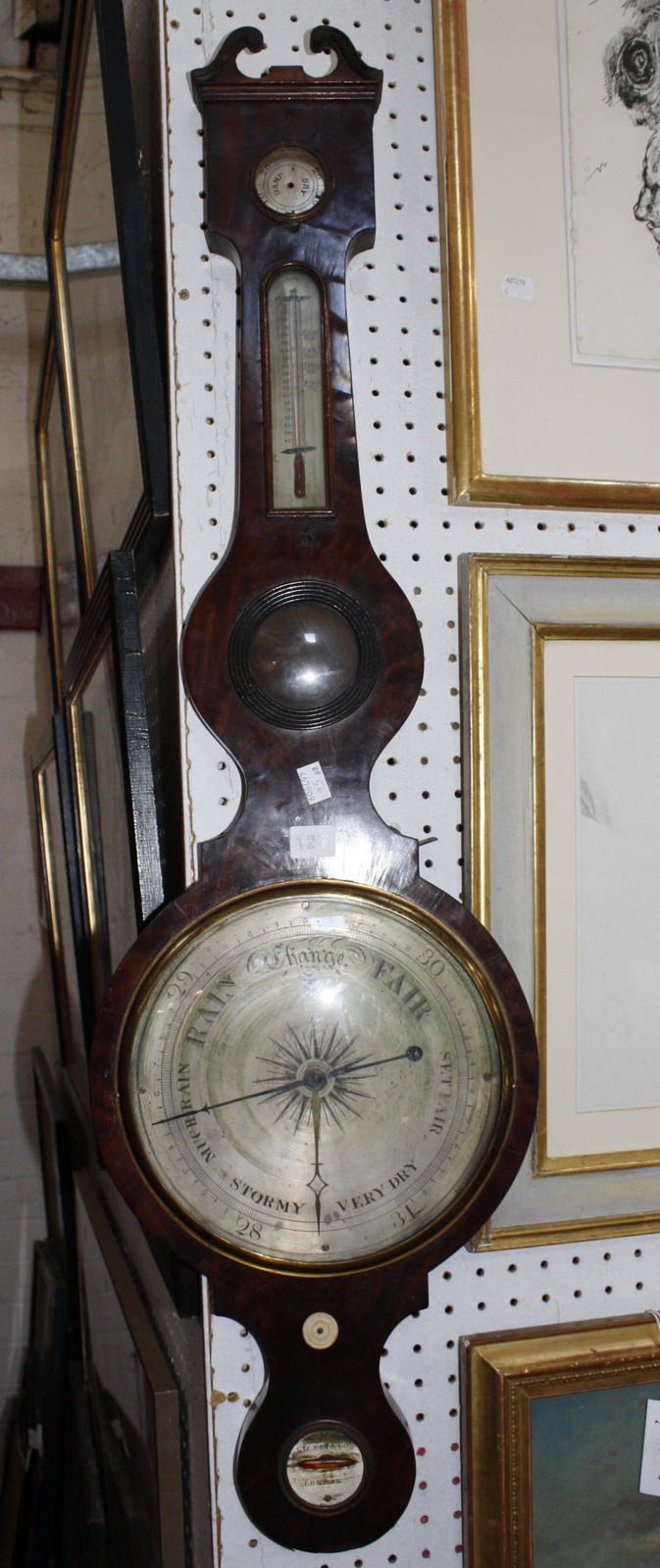 A George III mahogany wall barometer made by Ciceri & Co London. A/F.