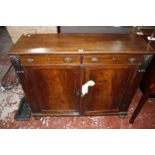 A George IV mahogany side cabinet (top adapted) 111cm wide  Best Bid