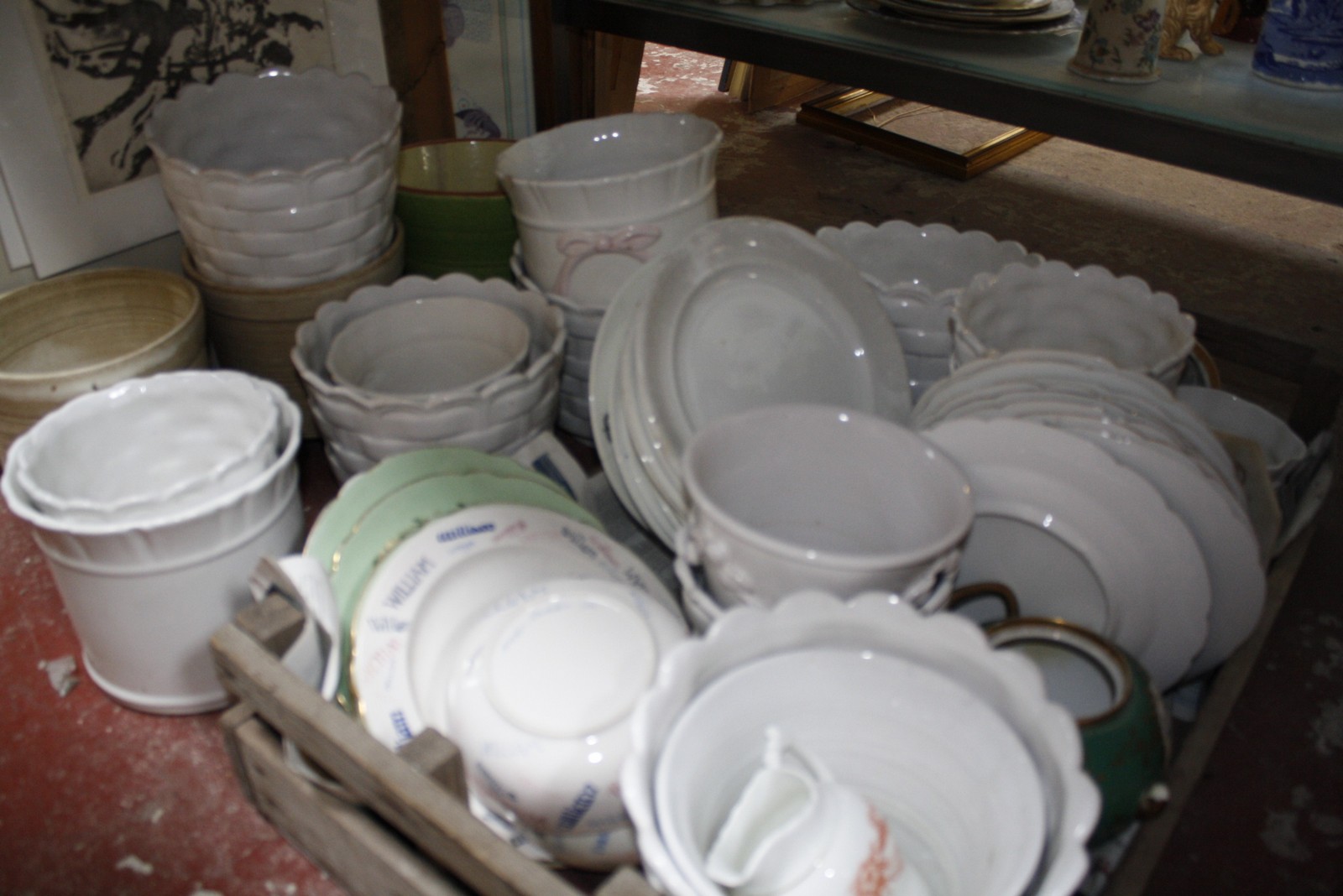 A mixed lot of pictures and ceramics to include pots and plates etc  Best Bid - Image 2 of 2