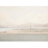 R.A. McNicol (British fl.1930)  'Ettrick Bay, Bute'  Watercolour  Signed lower left and dated 1930