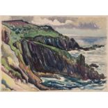 Claude Flight (1881-1955)  Seacliffs  Watercolour  Signed lower left  35.5cm x 48cm