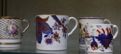 Fourteen assorted coffee cans, to include Copeland, pink lustre ware, Imari palette examples etc