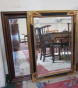 A Regency style gilt decorated mirror 92cm high, 66cm wide together with a further mahogany framed