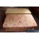 An upholstered ottoman 40cm high, 120cm wide and another similar  Best Bid