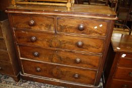 A Victorian mahogany chest of drawers, two over three graduated drawers.124cm wide x 116cm high x