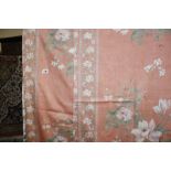 A quantity of pink floral curtains  Best Bid