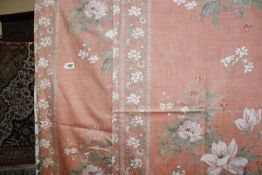 A quantity of pink floral curtains  Best Bid