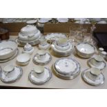 A Royal Doulton 'Albany' pattern dinner and tea service, an EPNS canteen of flatware and glassware