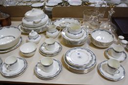 A Royal Doulton 'Albany' pattern dinner and tea service, an EPNS canteen of flatware and glassware