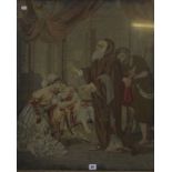 A 19th Century needlepoint of a religious scene in a gilt frame, 78cm x 65cm