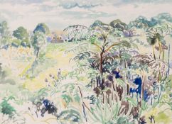 Claude Flight (1881-1955)  Summer meadow  Watercolour   35cm x 48cm