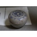 A Medieval 15th Century Hoi An hoard shipwreck salvaged lidded box, with certificate of