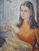 Angela Thorne (b. 1911)  'A portrait of Isabel Sanchez of Estepona'  Oil on canvas  Signed and dated