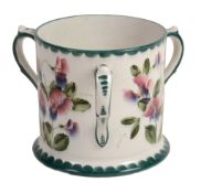 A Wemyss medium tyg or loving cup, circa 1900 , painted with sweetpeas  A Wemyss medium tyg or
