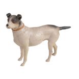 A Continental cold-painted terracotta model of a terrier, late 19th century  A Continental cold-