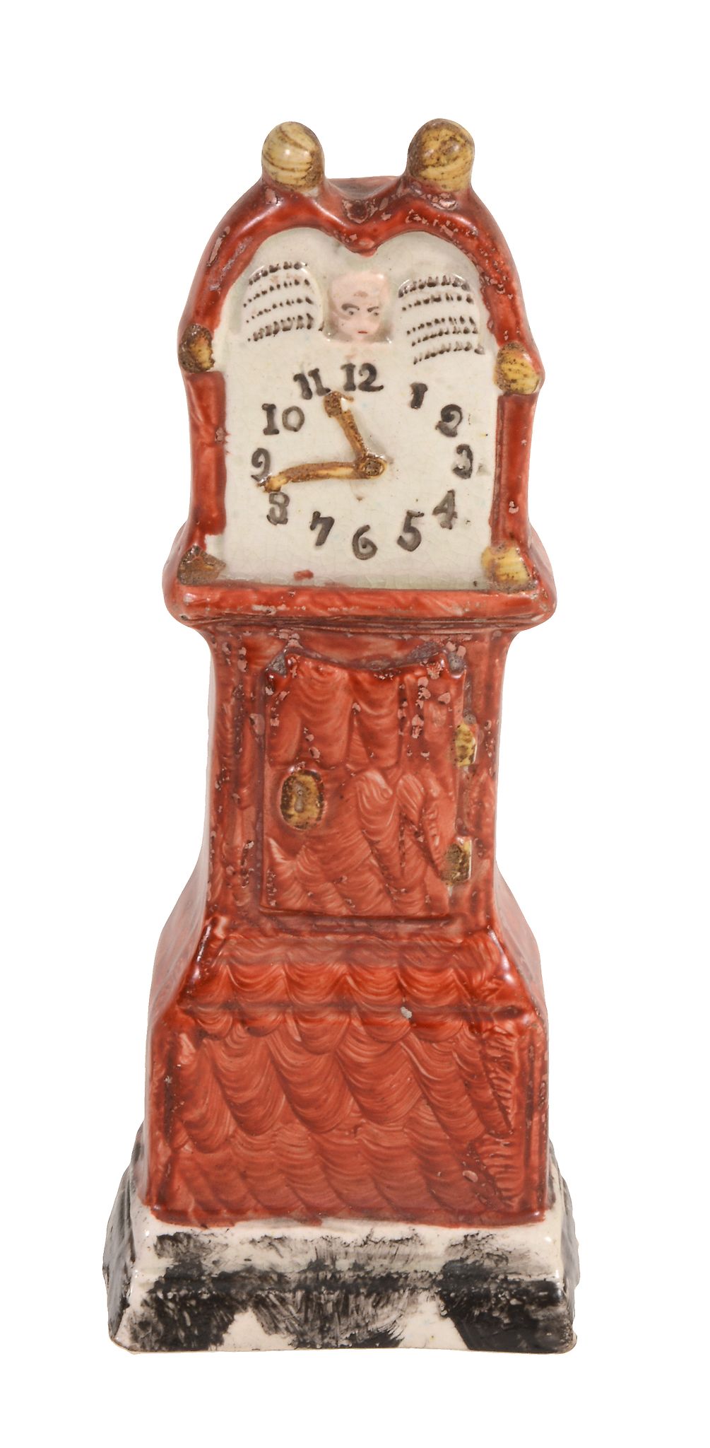 A Staffordshire pearlware model of a longcase clock, first quarter 19th century  A Staffordshire