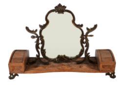 A French marquetry inlaid kingwood dressing table mirror A French marquetry inlaid   kingwood