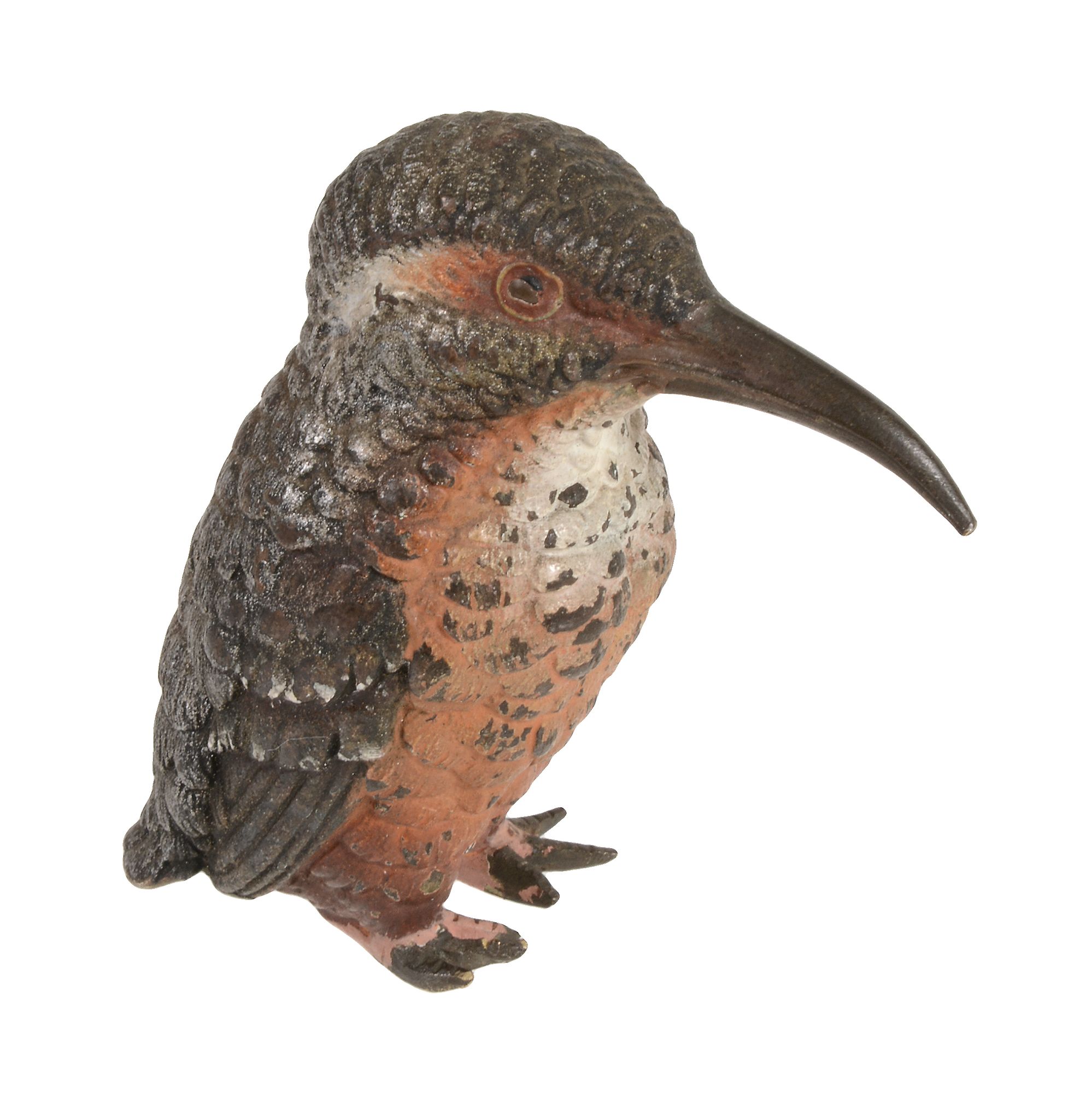 An Austrian cold painted bronze model of a kingfisher, early 20th century  An Austrian cold