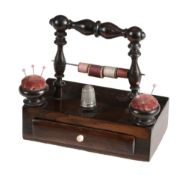 A Regency rosewood sewing stand, circa 1815  A Regency rosewood sewing stand, circa 1815, the