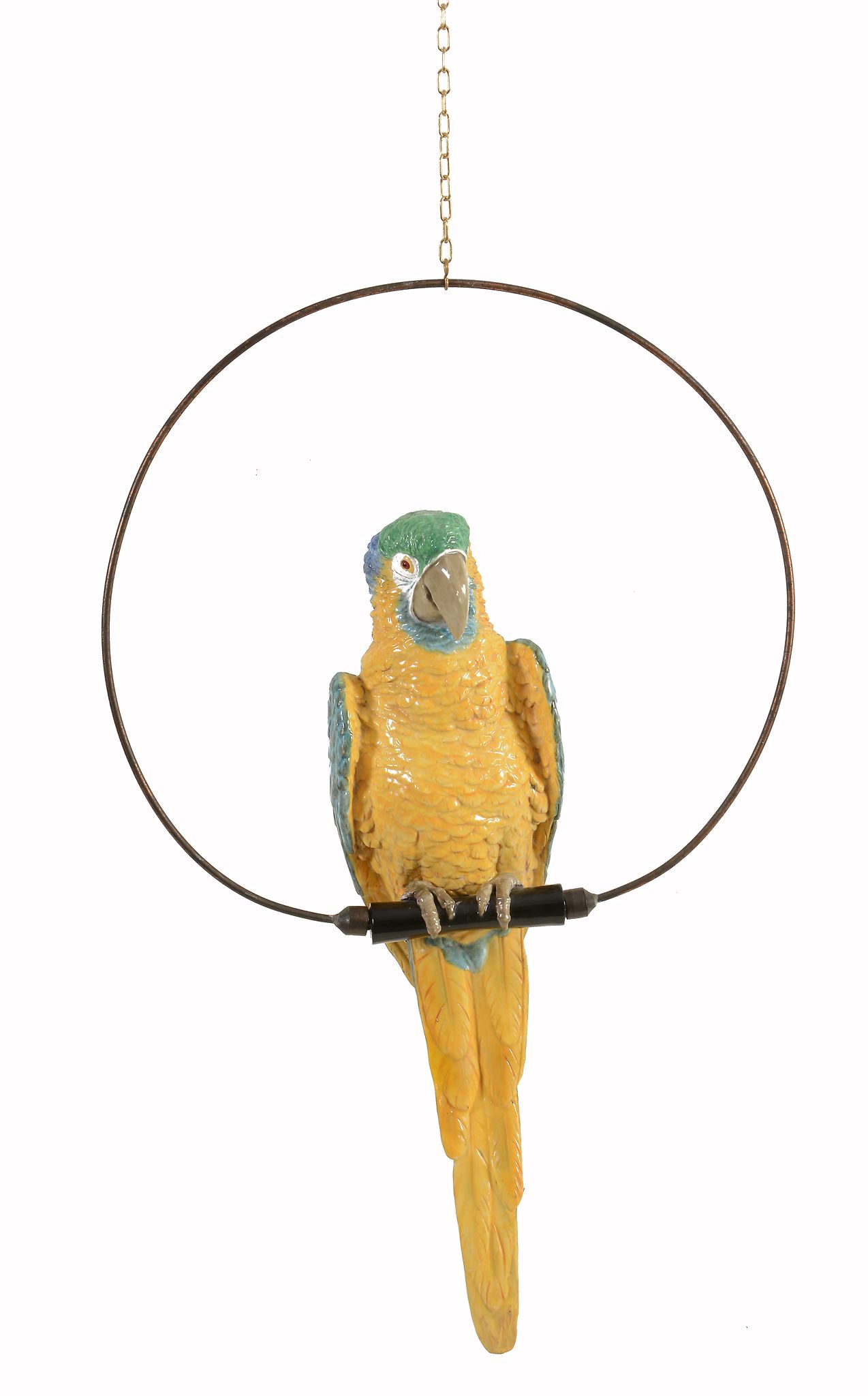 A large and unusual English pottery model of a Macaw, circa 1870  A large and unusual English