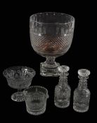 A selection of mostly cut glass, various dates 19th and 20th centuries  A selection of mostly cut