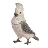 An Austrian cold painted bronze inkstand cast as a cockatoo, early 20th century  An Austrian cold