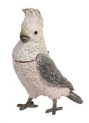 An Austrian cold painted bronze inkstand cast as a cockatoo, early 20th century  An Austrian cold
