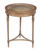 A giltwood circular bijouterie table, late 19th/ early 20th century  A giltwood circular