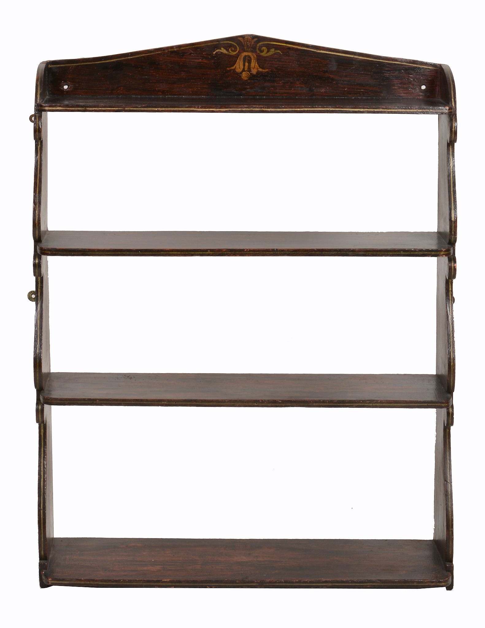 A set of simulated rosewood shelves in the Regency style, late 19th century  A set of simulated