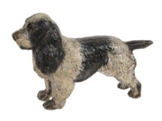 An Austrian cold painted bronze model of a spaniel, early 20th century  An Austrian cold painted