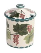 A Wemyss preserve jar and cover, circa 1890-1900, painted with red currents  A Wemyss preserve jar