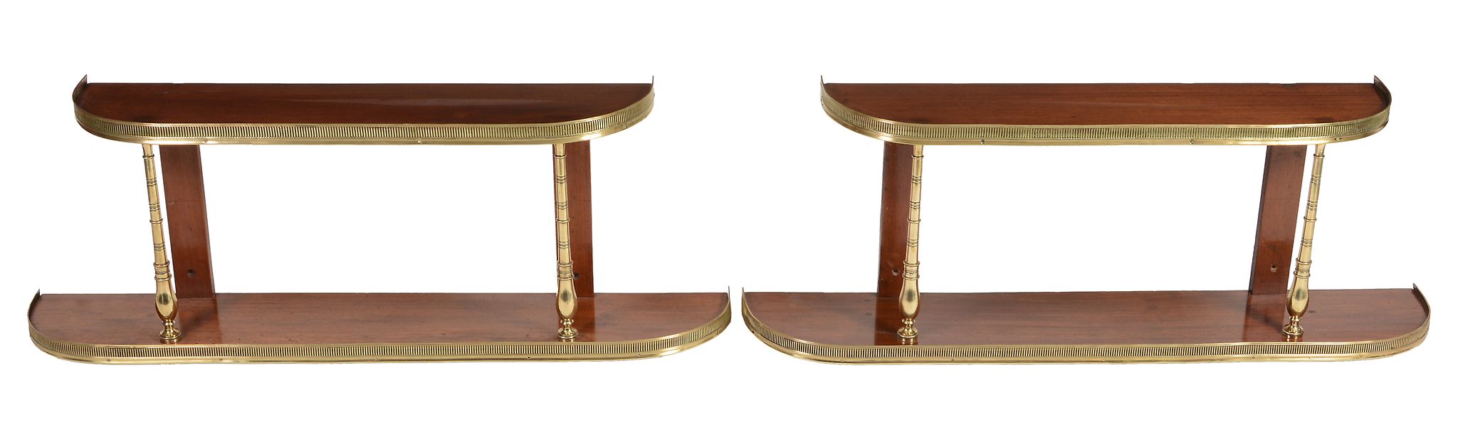 A pair of 19th century and later mahogany and brass banded military style...  A pair of 19th century